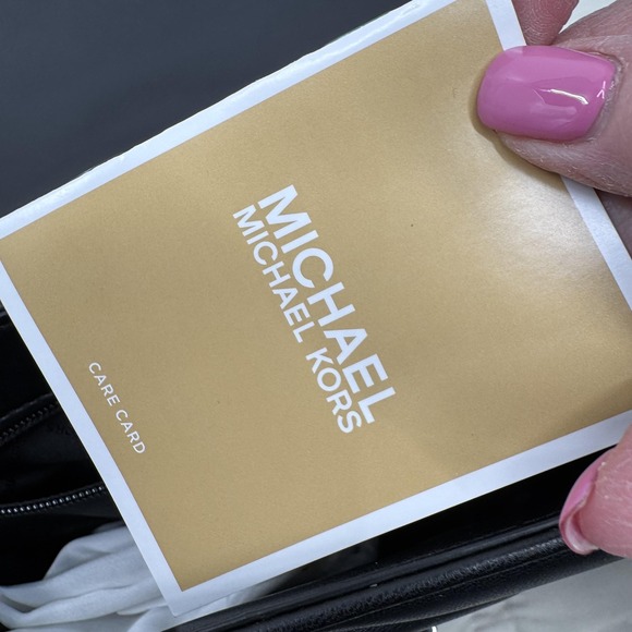 Michael Kors Serena Shoulder Bag Womens Black Quilted Vegan Chain Crossbody - Picture 11 of 14